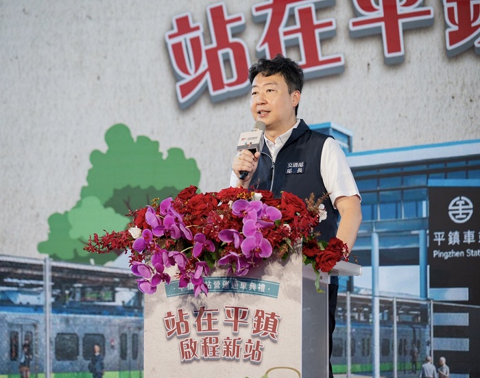 交通部長陳世凱致詞。(交通部鐵道局提供)